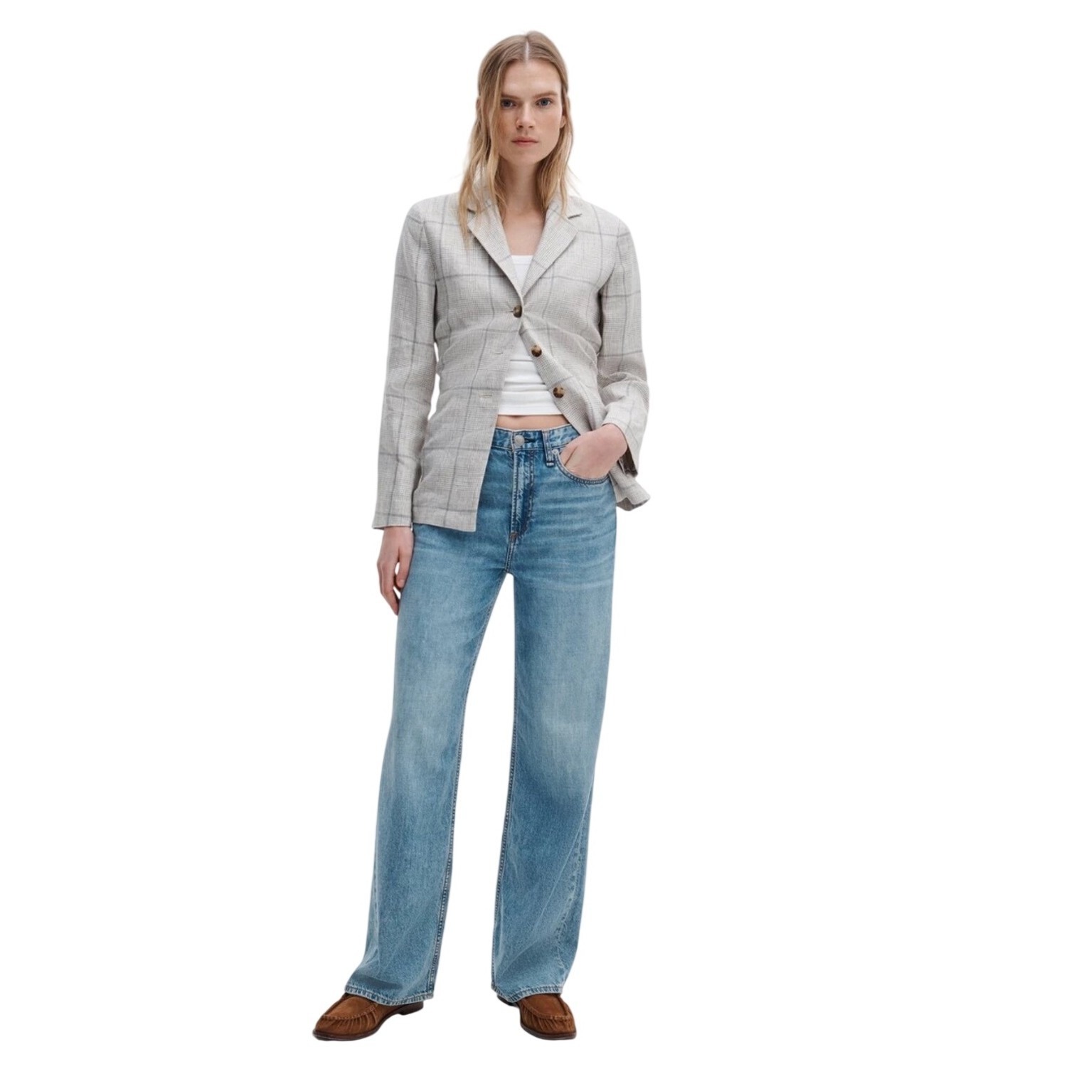 Rag & Bone Featherweight Logan Wide-Leg Jeans In Audrey Size 30